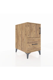 Kronos Komodin 2 Raflı Tek Çekmeceli Tek Kapaklı 44x59x80 Çam-Çam