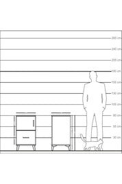 Kronos Komodin 2 Raflı Tek Çekmeceli Tek Kapaklı 44x59x80 Çam-Çam
