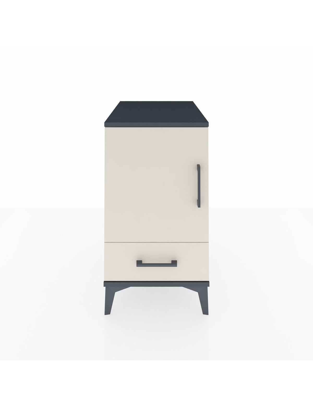 Kronos Komodin 2 Raflı Tek Çekmeceli Tek Kapaklı 44x59x80 Antrasit-Aytaşı