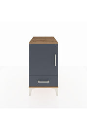 Kronos Komodin 2 Raflı Tek Çekmeceli Tek Kapaklı 44x59x80 Çam-Antrasit