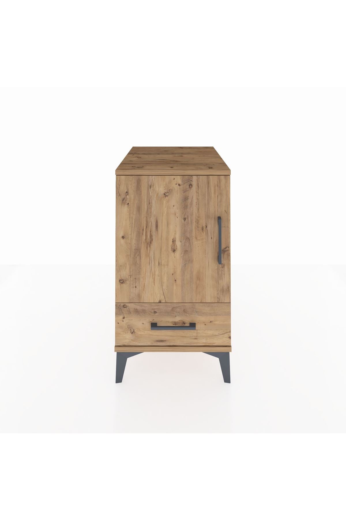 Kronos Komodin 2 Raflı Tek Çekmeceli Tek Kapaklı 44x59x80 Çam-Çam