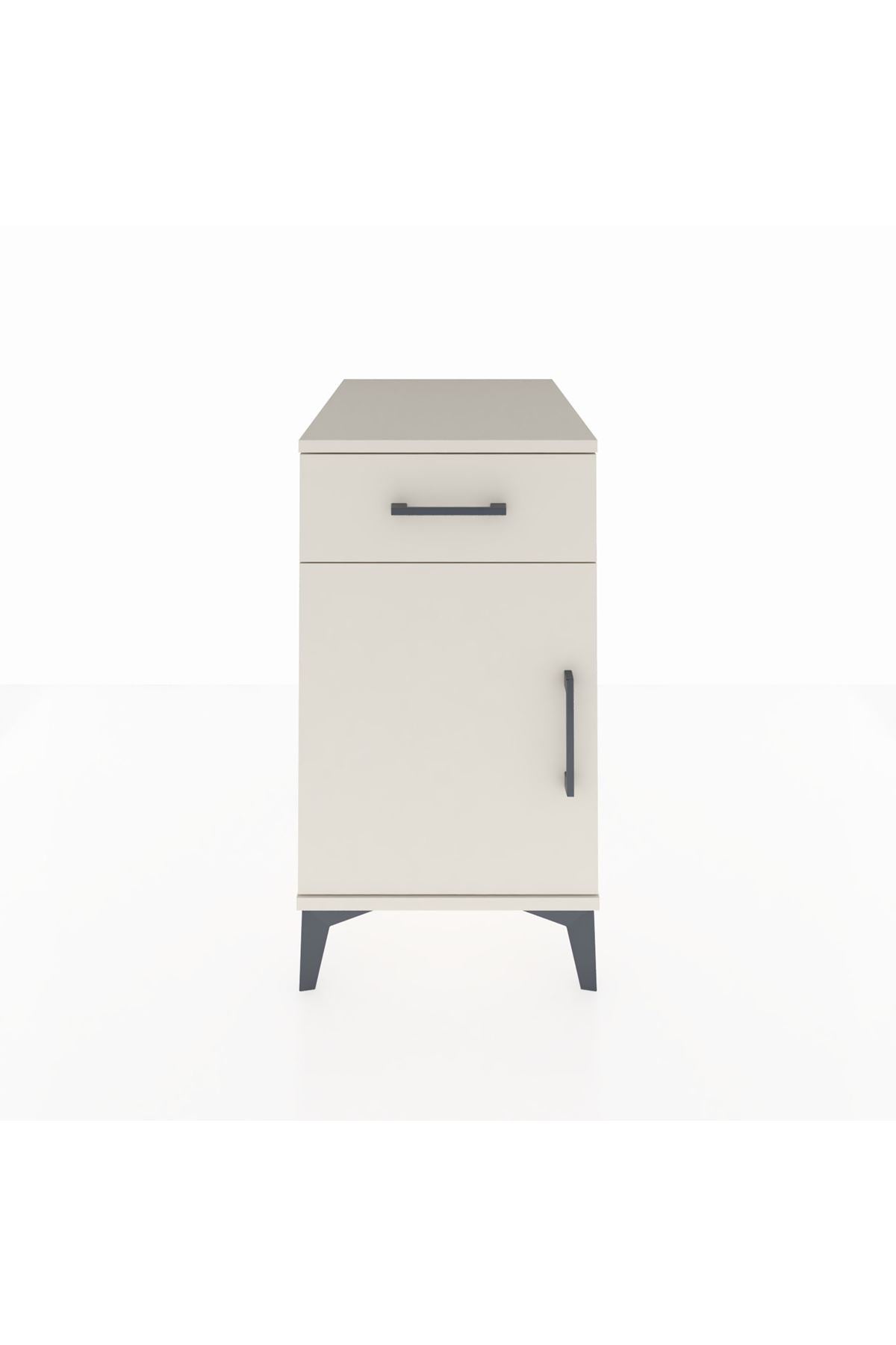 Kronos Komodin Tek Raflı Tek Çekmeceli Tek Kapaklı 44x59x80 Aytaşı-Aytaşı