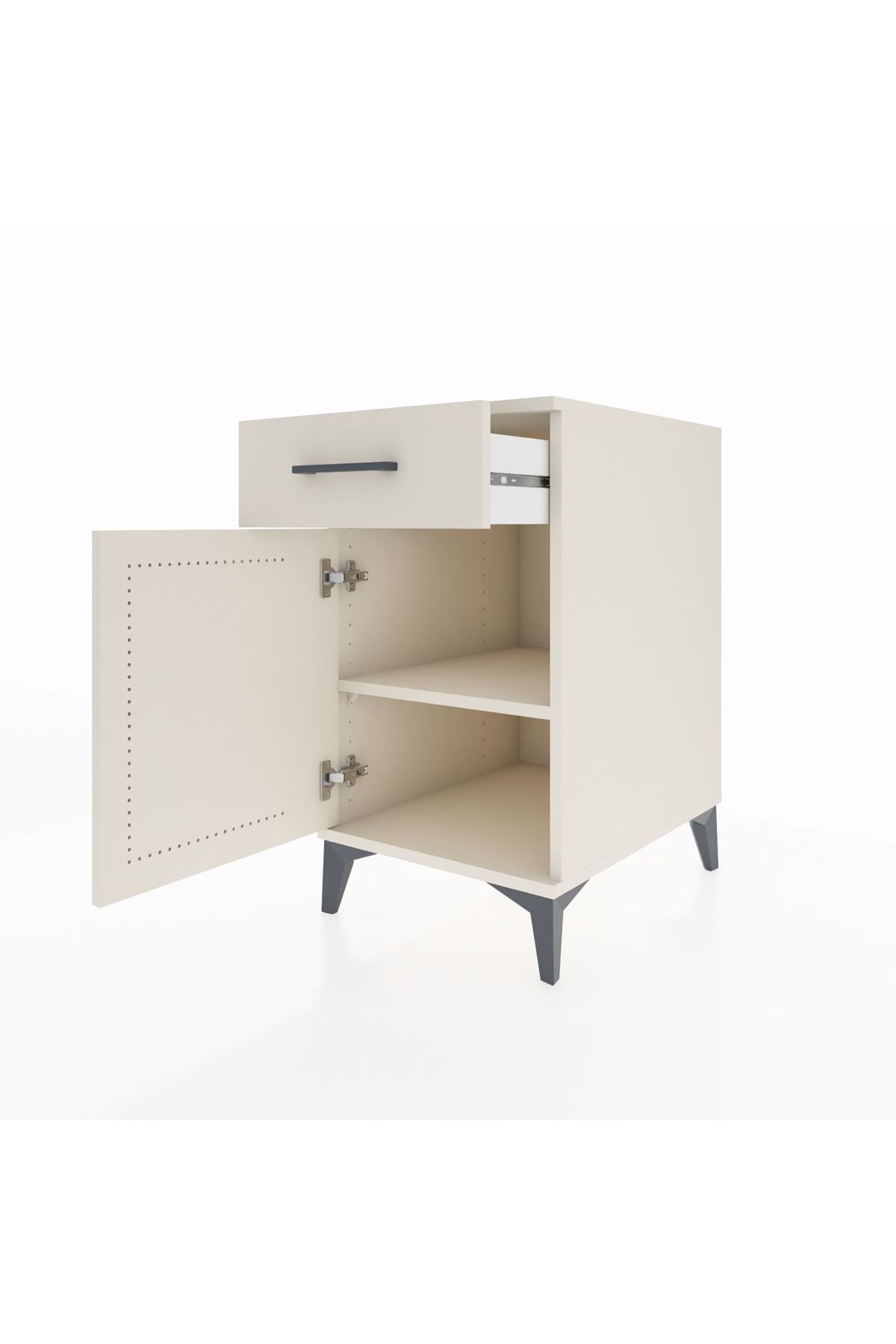 Kronos Komodin Tek Raflı Tek Çekmeceli Tek Kapaklı 44x59x80 Aytaşı-Aytaşı