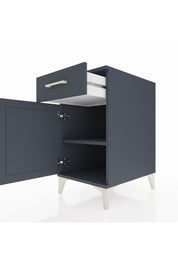 Kronos Komodin Tek Raflı Tek Çekmeceli Tek Kapaklı 44x59x80 Antrasit-Antrasit