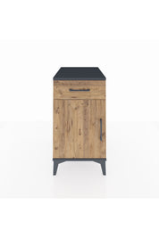 Kronos Komodin Tek Raflı Tek Çekmeceli Tek Kapaklı 44x59x80 Antrasit-Çam