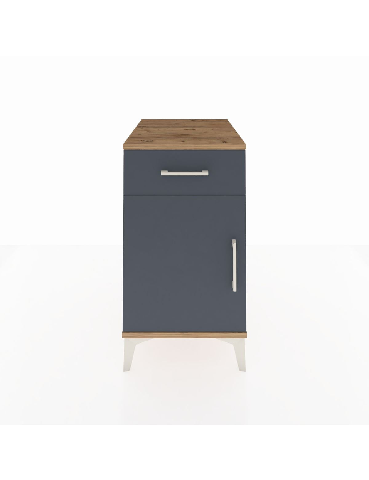 Kronos Komodin Tek Raflı Tek Çekmeceli Tek Kapaklı 44x59x80 Çam-Antrasit