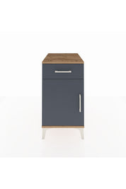Kronos Komodin Tek Raflı Tek Çekmeceli Tek Kapaklı 44x59x80 Çam-Antrasit