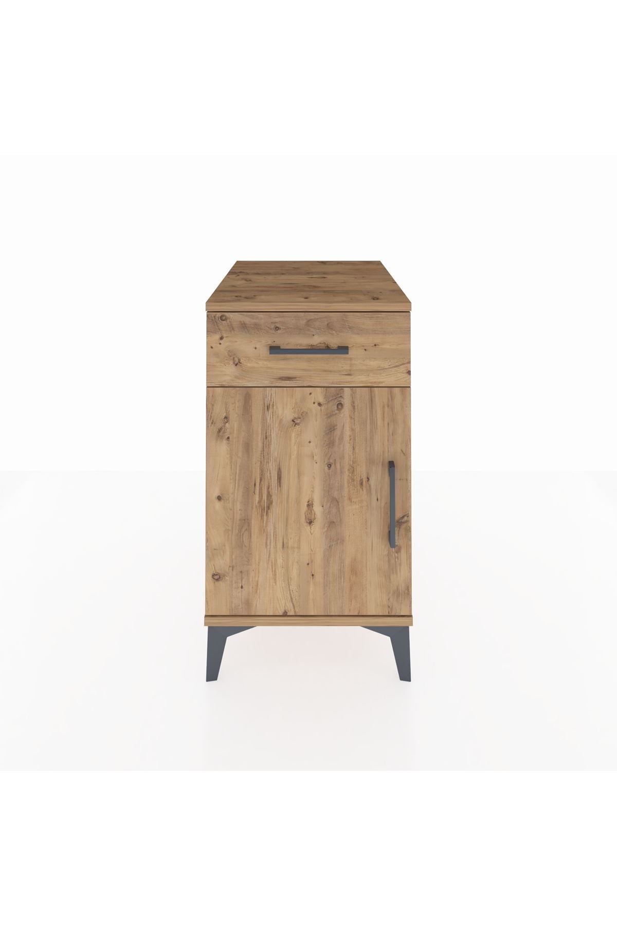 Kronos Komodin Tek Raflı Tek Çekmeceli Tek Kapaklı 44x59x80 Çam-Çam