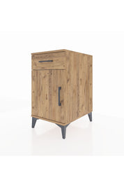 Kronos Komodin Tek Raflı Tek Çekmeceli Tek Kapaklı 44x59x80 Çam-Çam