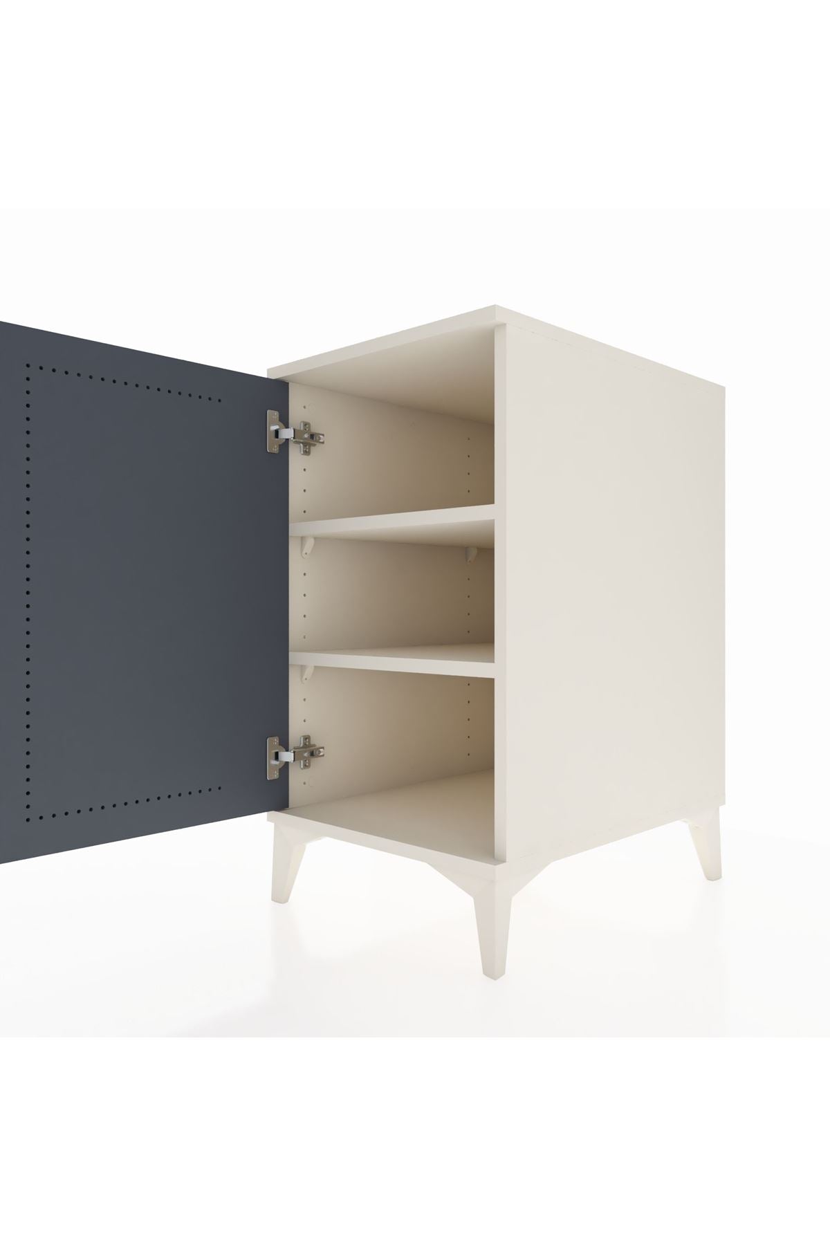 Kronos Komodin 2 Raflı Tek Kapaklı 44x59x80 Aytaşı-Antrasit