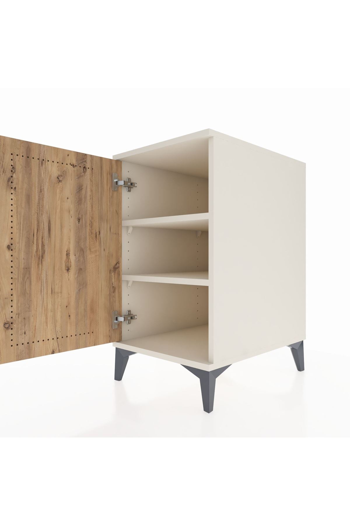 Kronos Komodin 2 Raflı Tek Kapaklı 44x59x80 Aytaşı-Çam