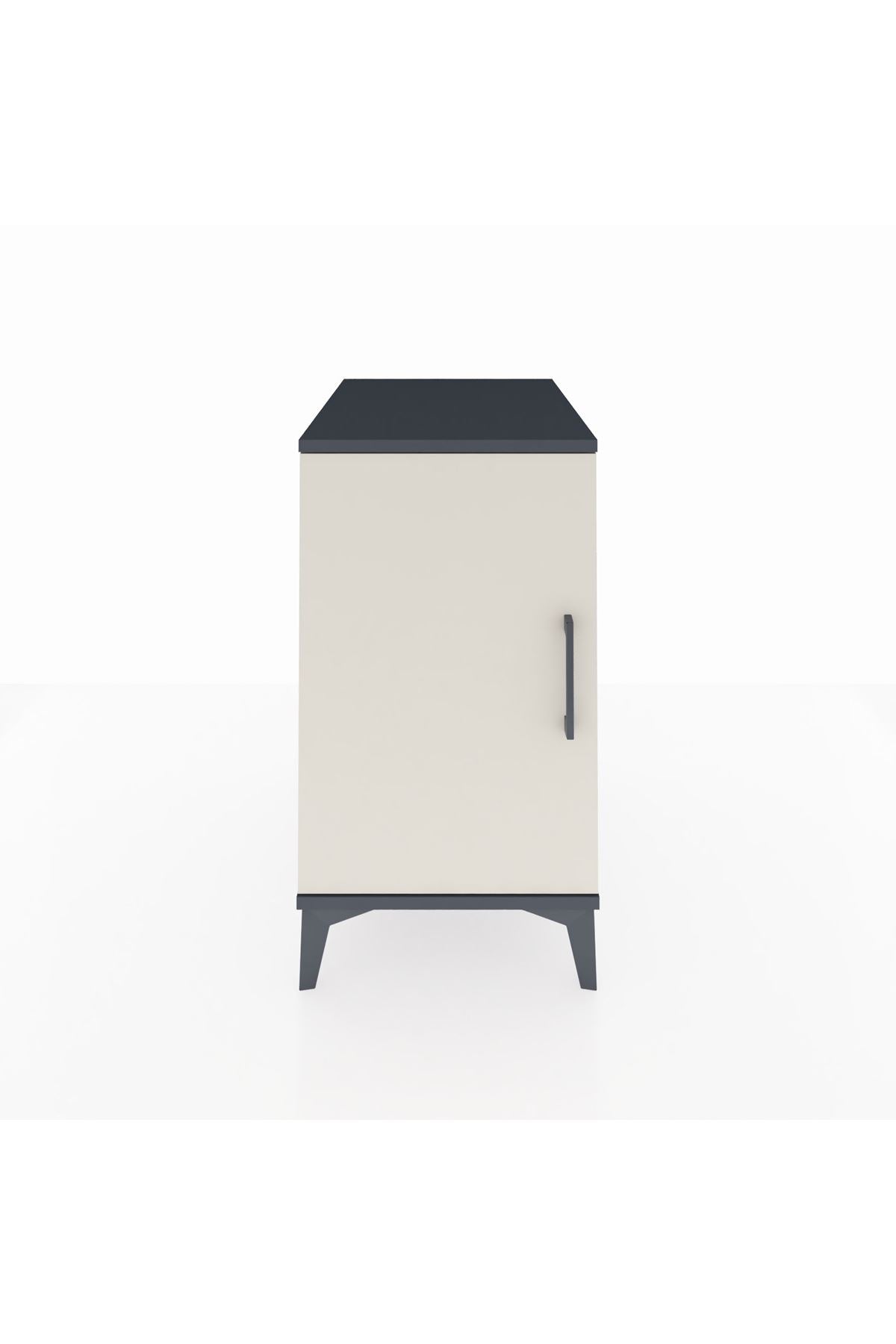 Kronos Komodin 2 Raflı Tek Kapaklı 44x59x80 Antrasit-Aytaşı