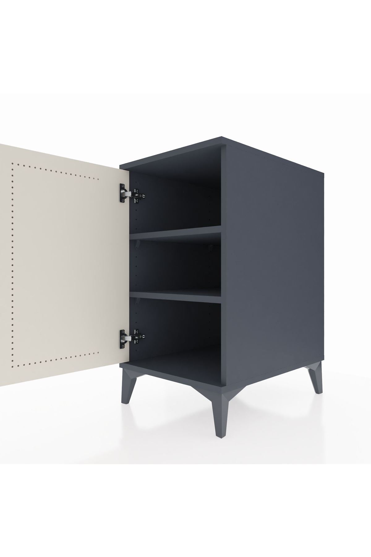 Kronos Komodin 2 Raflı Tek Kapaklı 44x59x80 Antrasit-Aytaşı