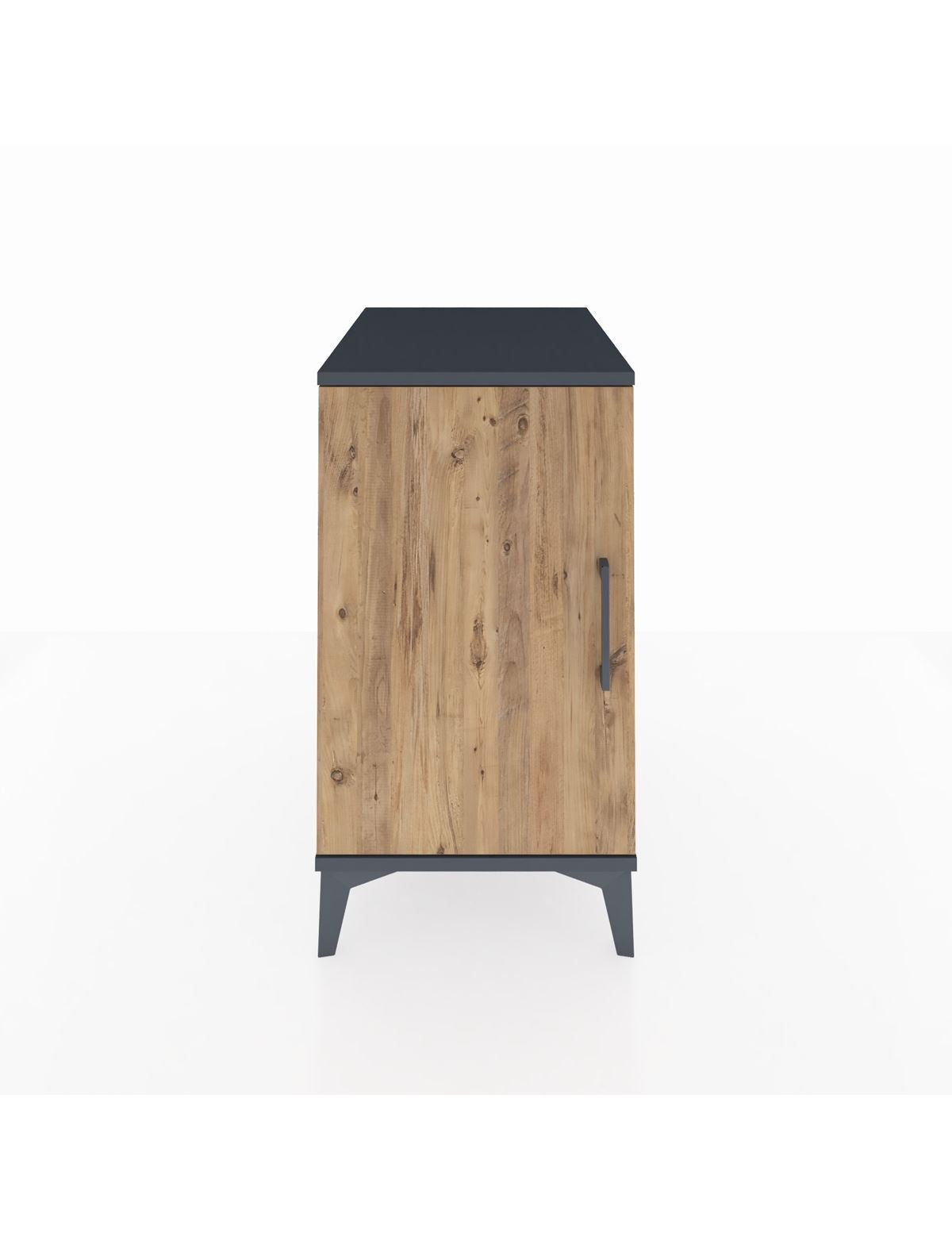 Kronos Komodin 2 Raflı Tek Kapaklı 44x59x80 Antrasit-Çam