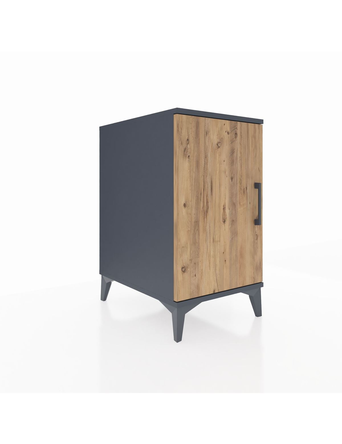 Kronos Komodin 2 Raflı Tek Kapaklı 44x59x80 Antrasit-Çam