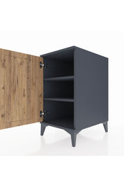 Kronos Komodin 2 Raflı Tek Kapaklı 44x59x80 Antrasit-Çam