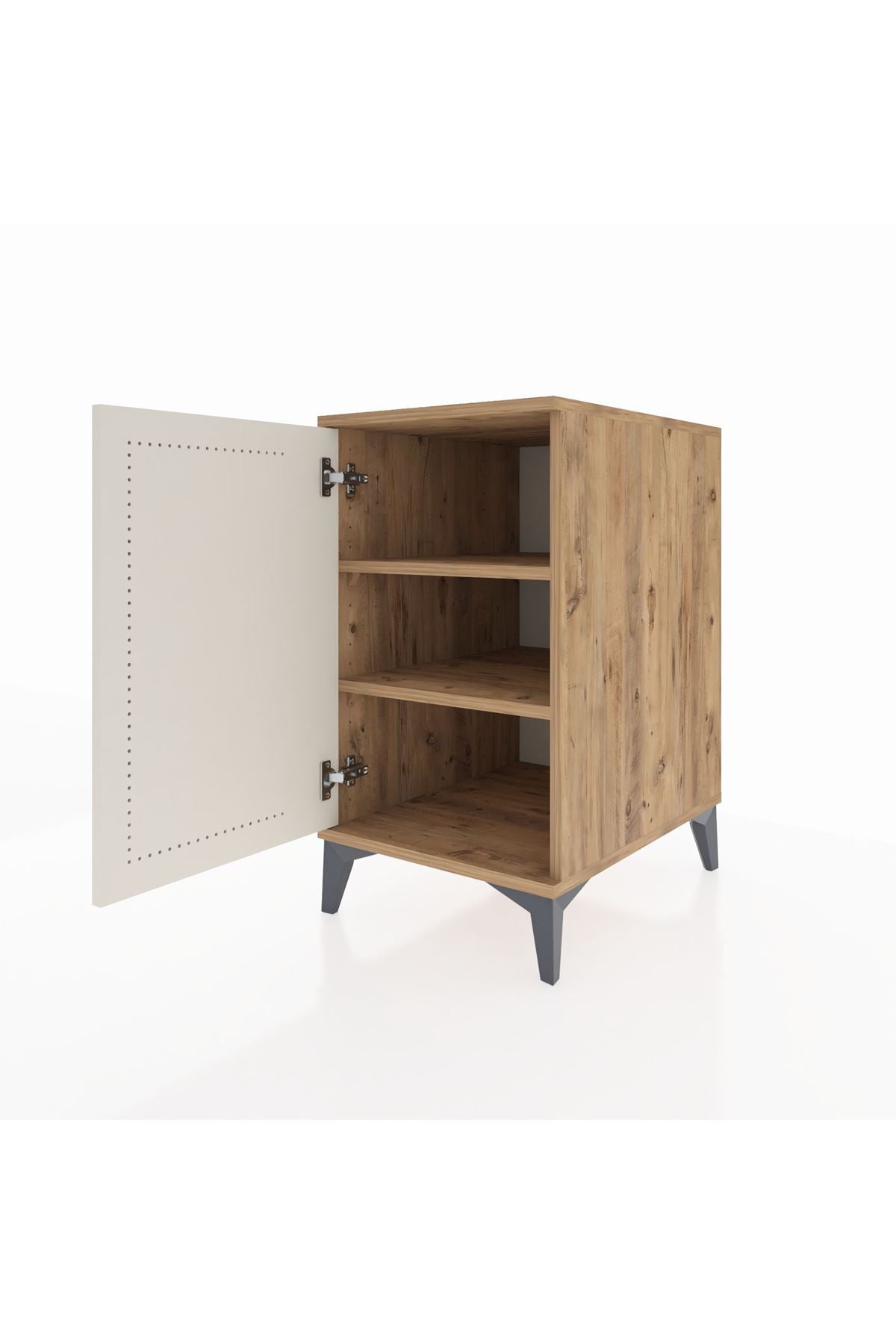 Kronos Komodin 2 Raflı Tek Kapaklı 44x59x80 Çam-Aytaşı