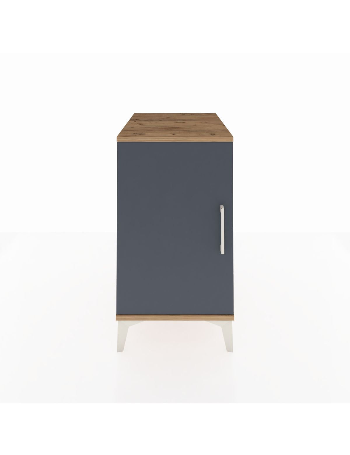 Kronos Komodin 2 Raflı Tek Kapaklı 44x59x80 Çam-Antrasit