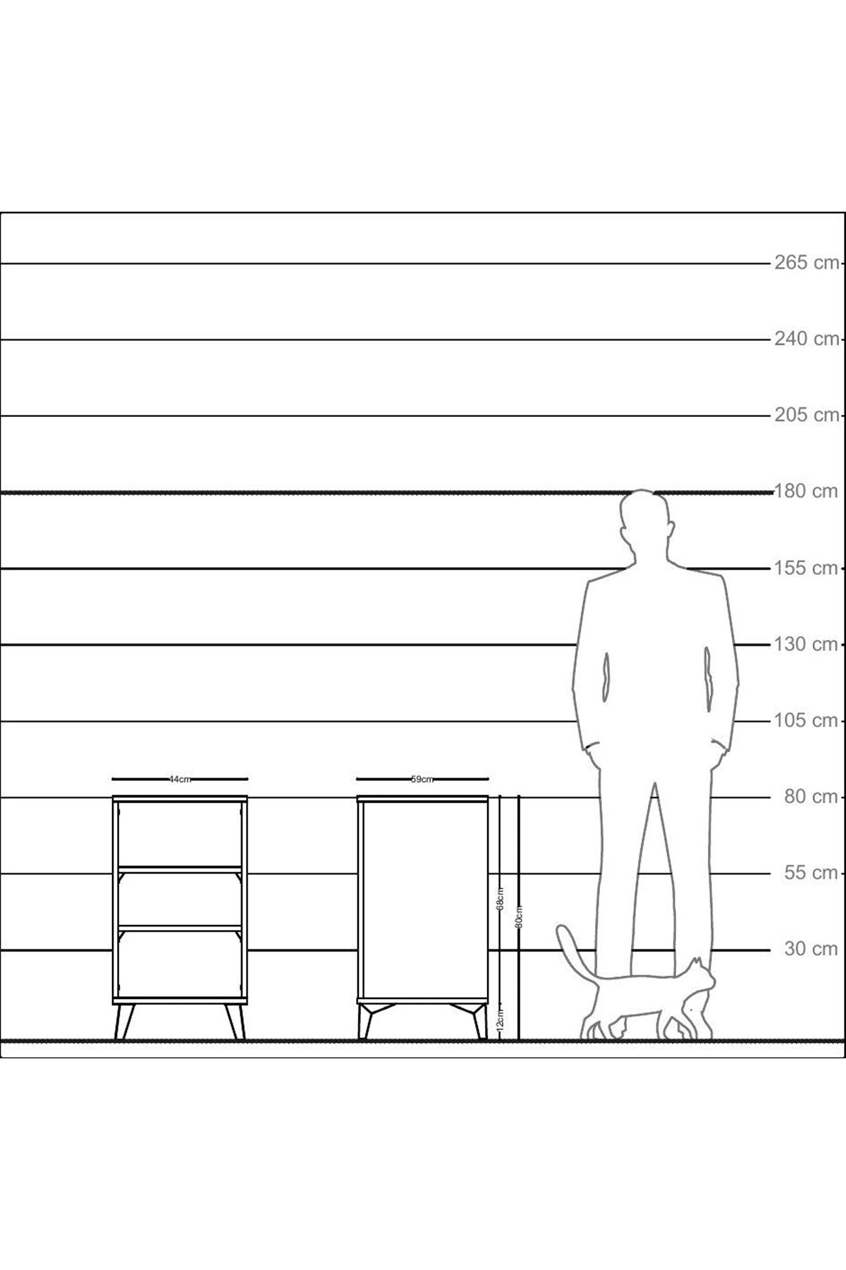 Kronos Komodin 2 Raflı 44x59x80 Aytaşı-Aytaşı