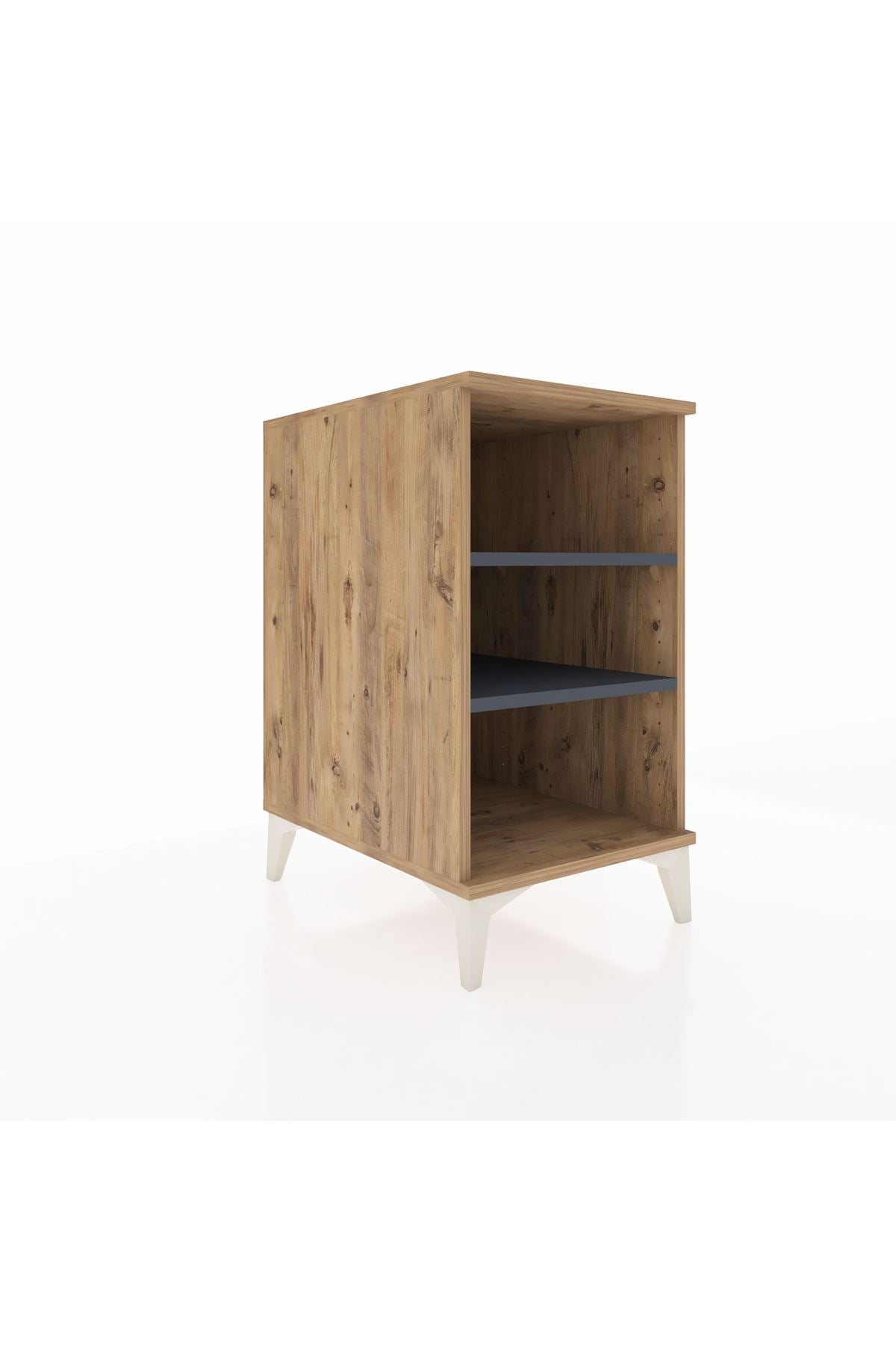 Kronos Komodin 2 Raflı 44x59x80 Çam-Antrasit