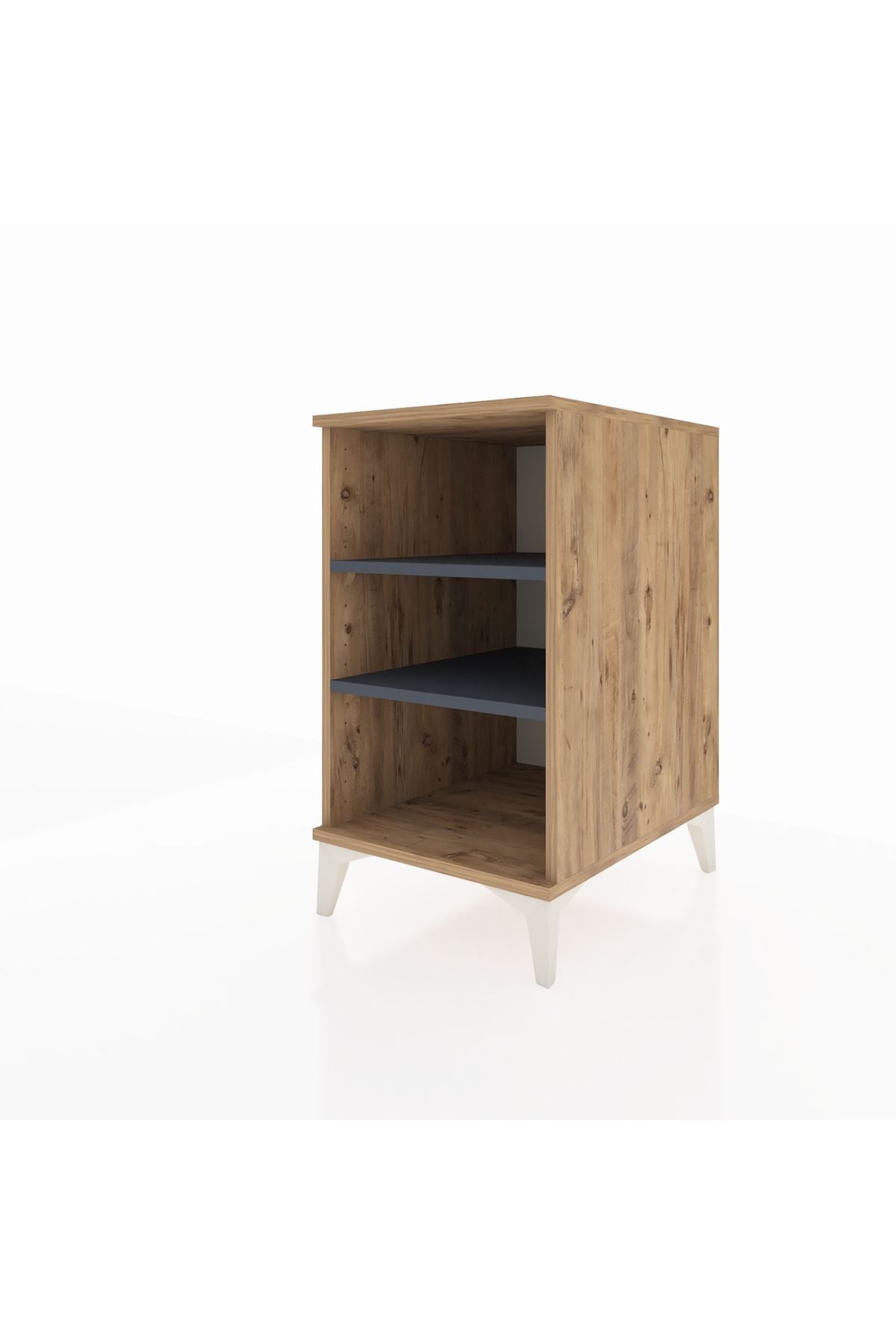 Kronos Komodin 2 Raflı 44x59x80 Çam-Antrasit