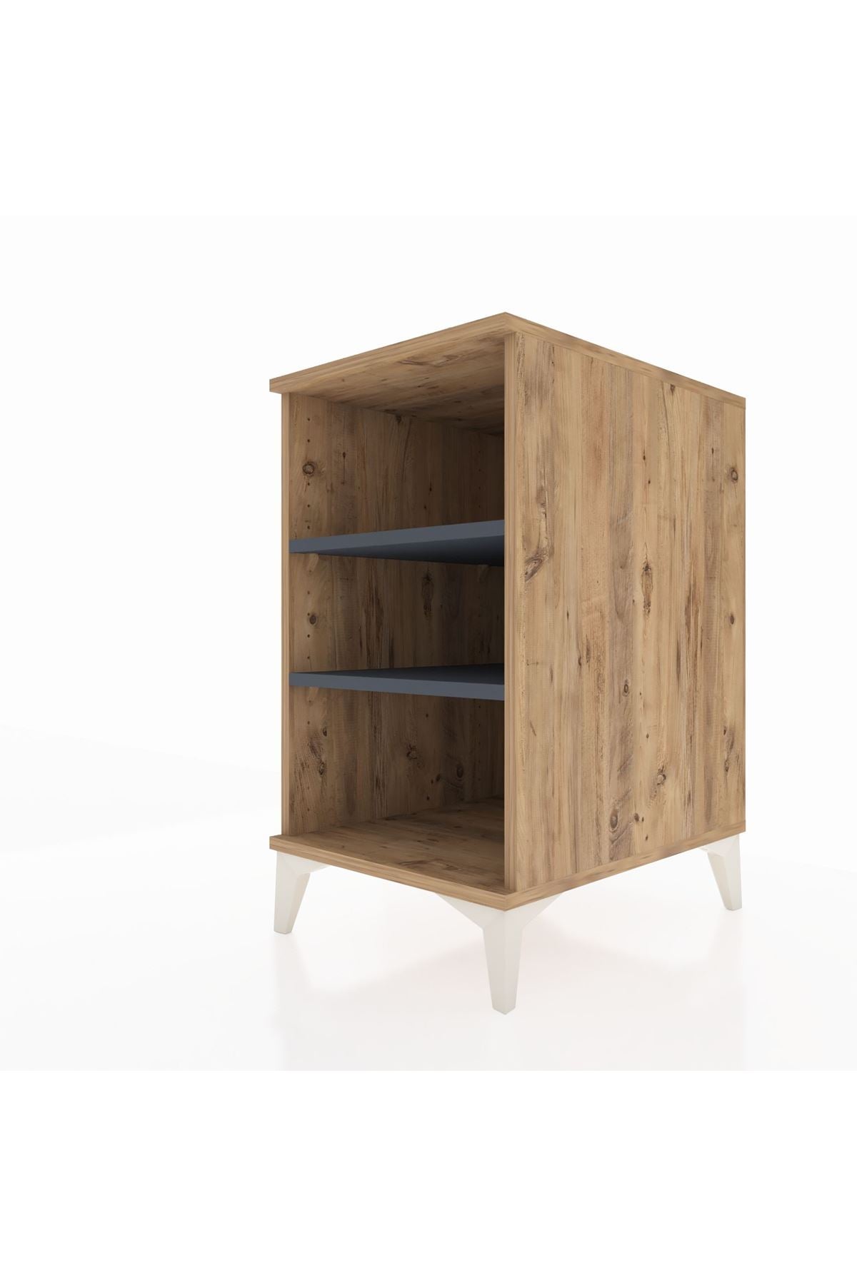 Kronos Komodin 2 Raflı 44x59x80 Çam-Antrasit