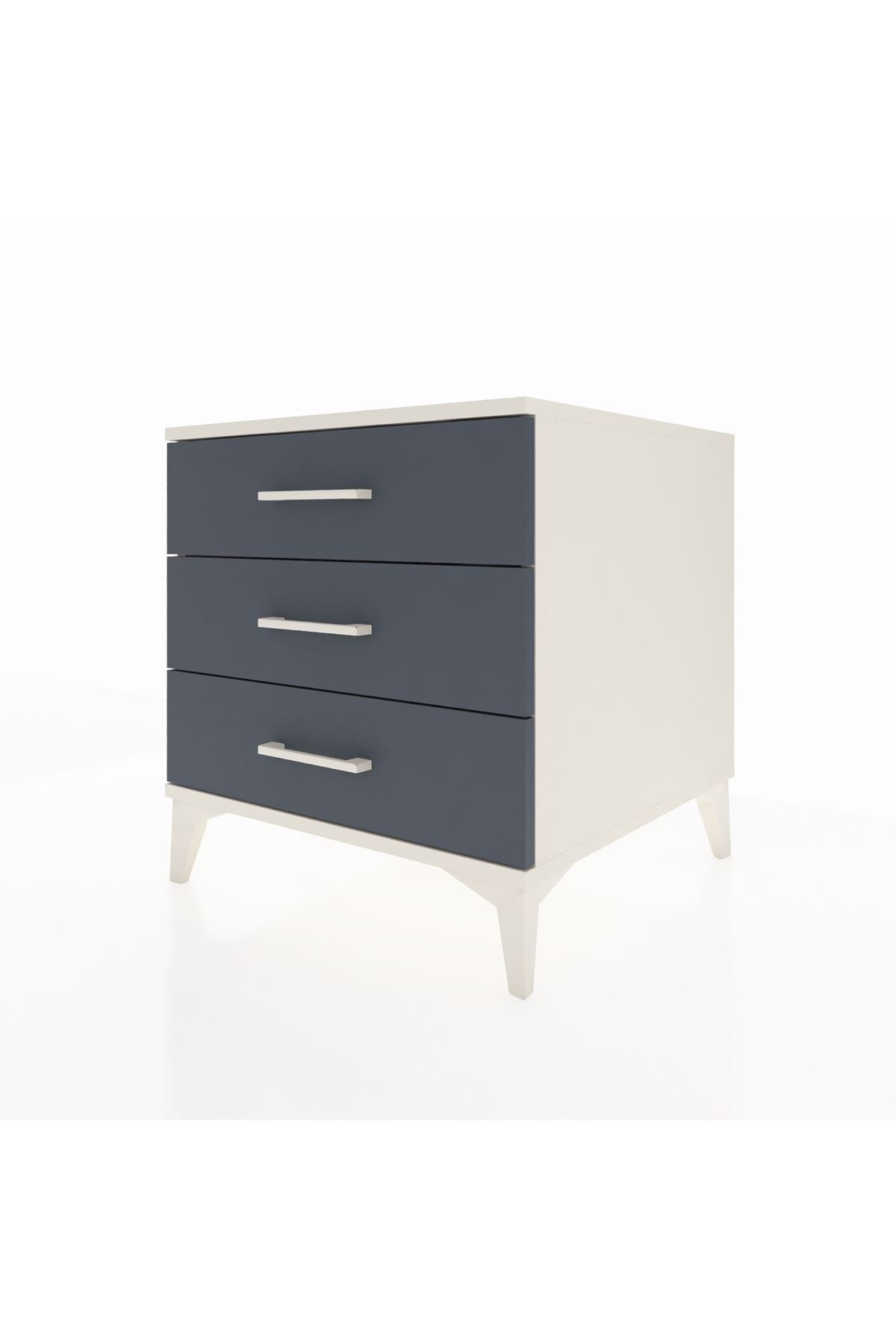 Kronos Komodin 3 Çekmeceli 60x59x64 Aytaşı-Antrasit