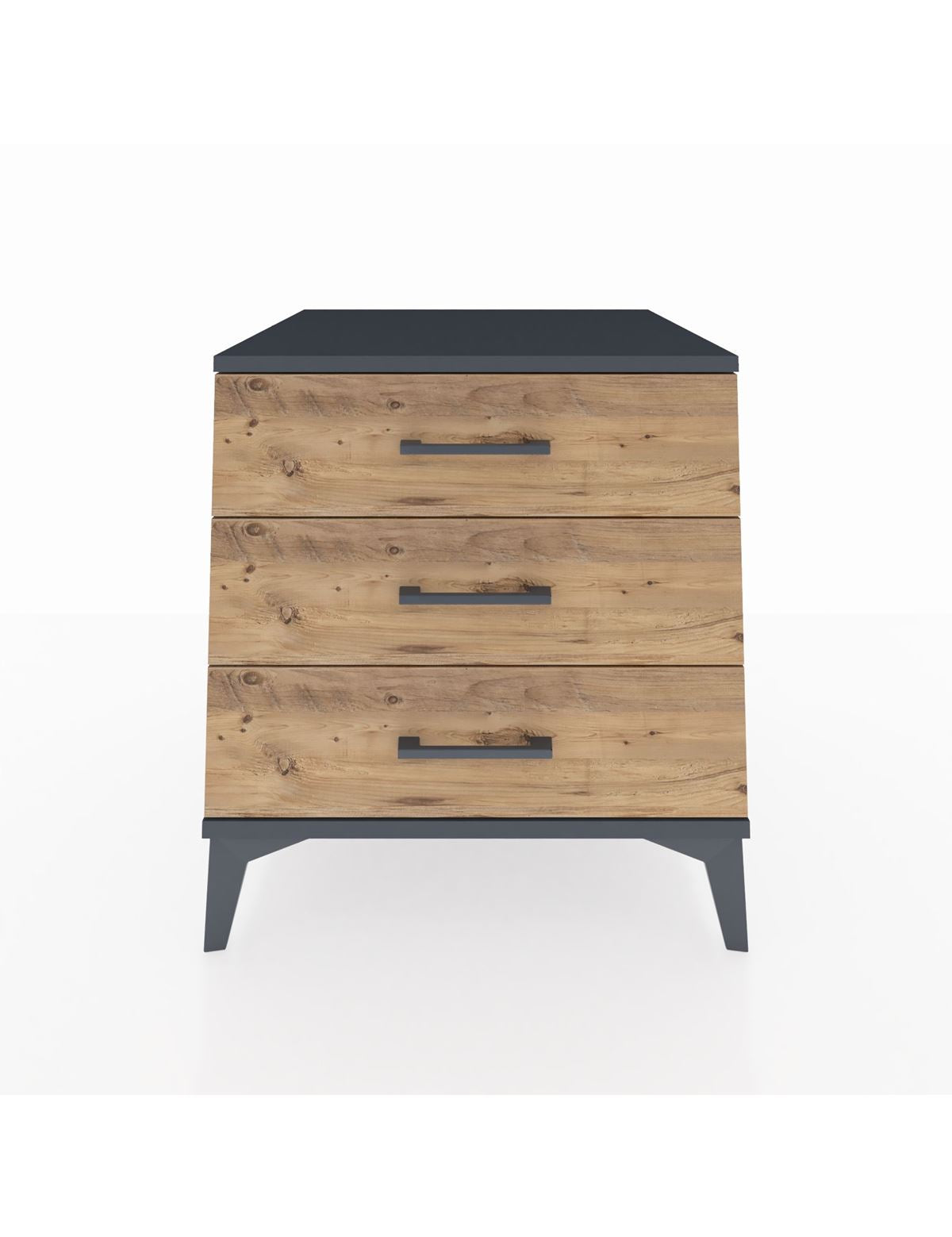 Kronos Komodin 3 Çekmeceli 60x59x64 Antrasit-Çam