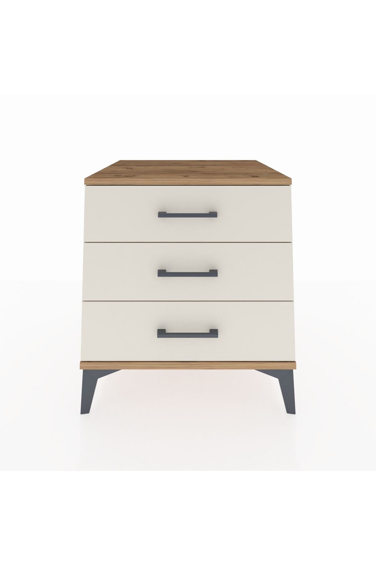 Kronos Komodin 3 Çekmeceli 60x59x64 Çam-Aytaşı