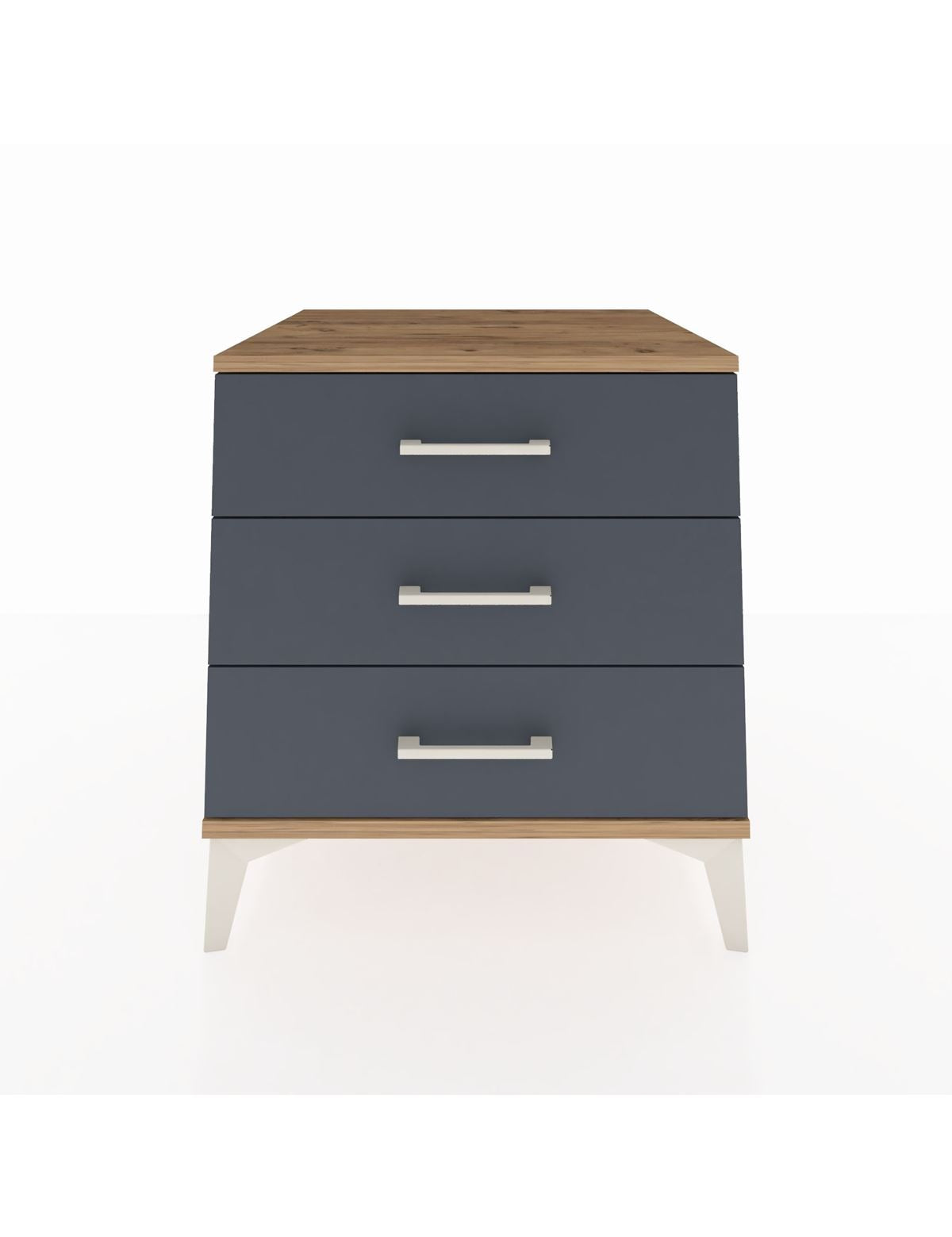 Kronos Komodin 3 Çekmeceli 60x59x64 Çam-Antrasit