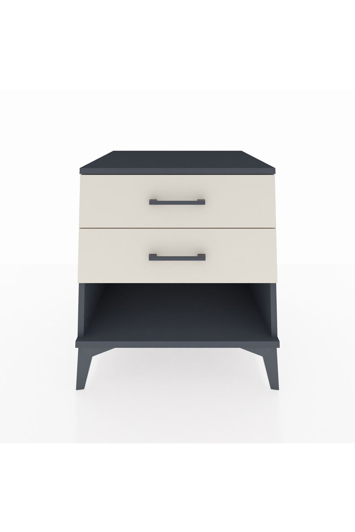 Kronos Komodin 2 Çekmeceli 60x59x64 Antrasit-Aytaşı