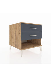 Kronos Komodin 2 Çekmeceli 60x59x64 Çam-Antrasit