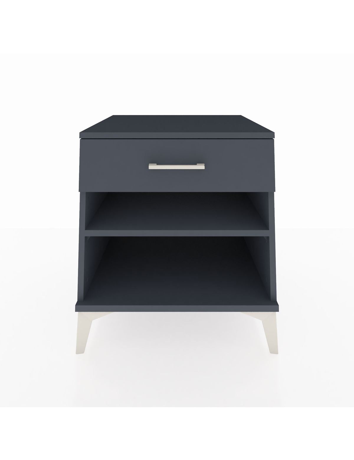 Kronos Komodin Tek Raflı Tek Çekmeceli 60x59x64 Antrasit-Antrasit