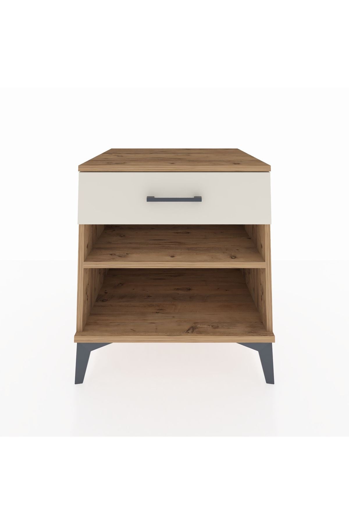 Kronos Komodin Tek Raflı Tek Çekmeceli 60x59x64 Çam-Aytaşı