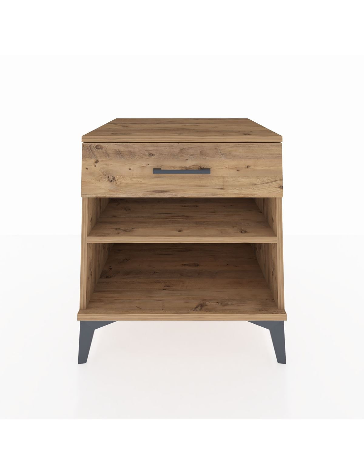 Kronos Komodin Tek Raflı Tek Çekmeceli 60x59x64 Çam-Çam