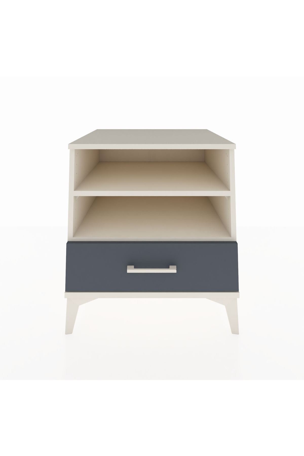 Kronos Komodin 2 Raflı Tek Çekmeceli 60x59x64 Aytaşı-Antrasit