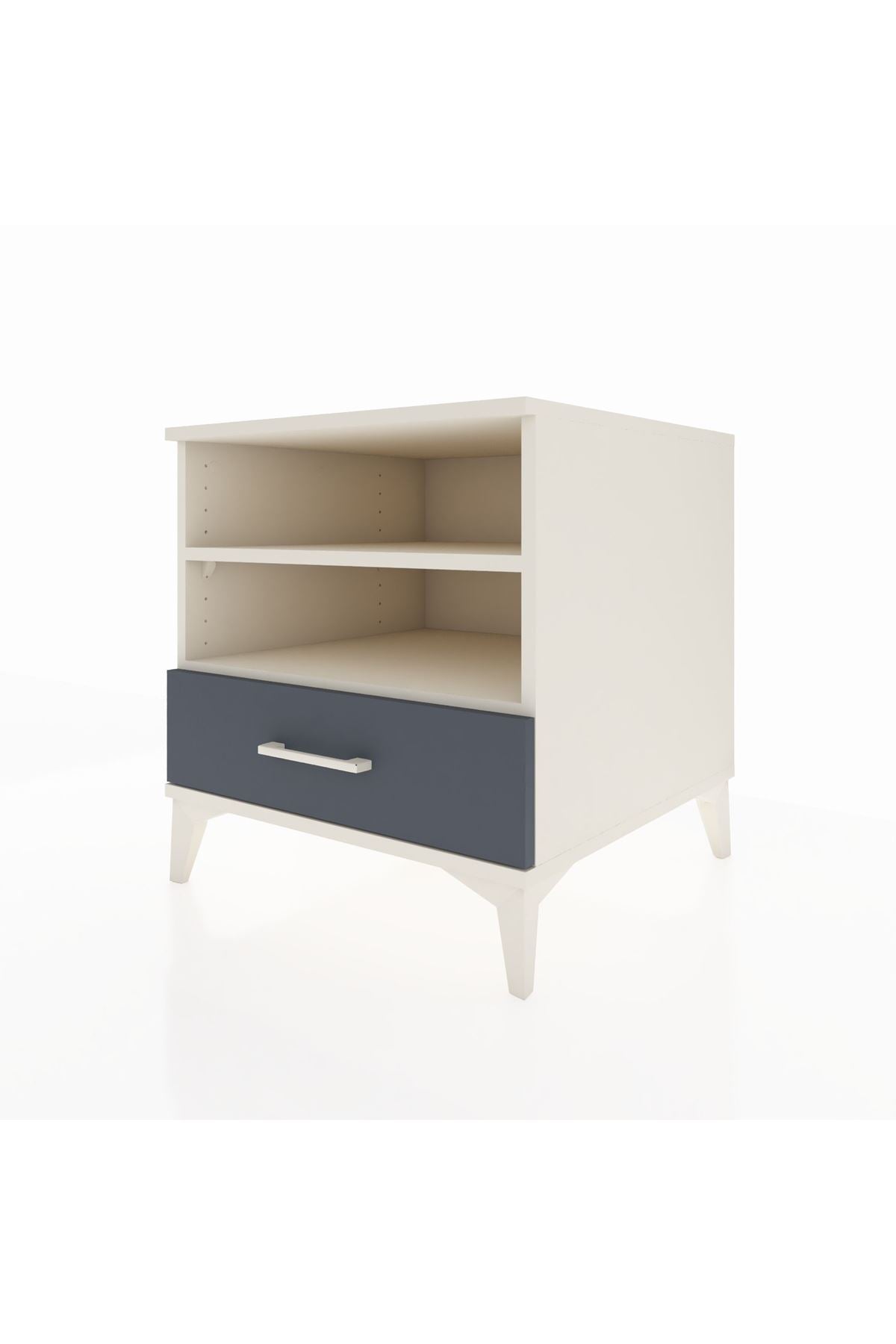 Kronos Komodin 2 Raflı Tek Çekmeceli 60x59x64 Aytaşı-Antrasit