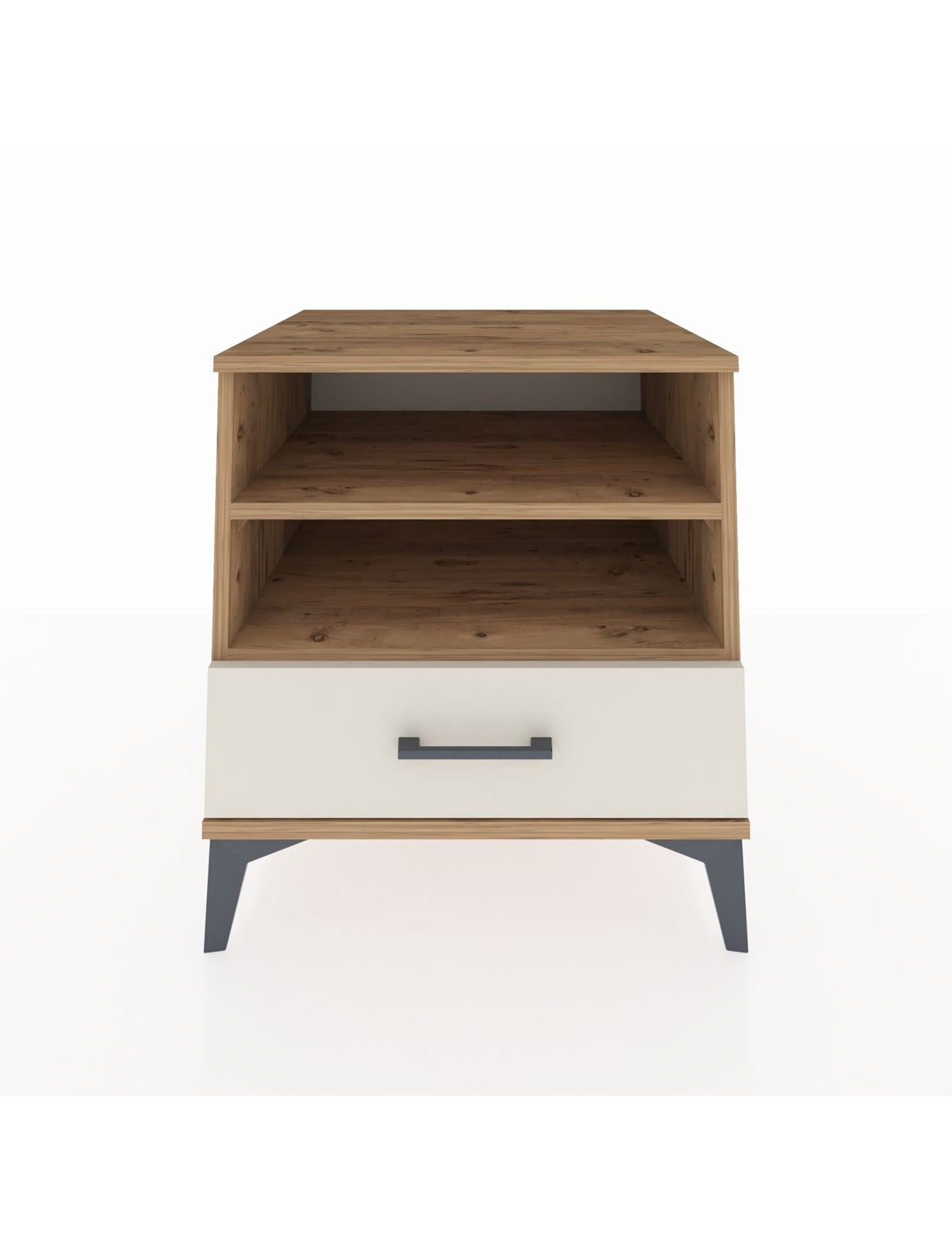 Kronos Komodin 2 Raflı Tek Çekmeceli 60x59x64 Çam-Aytaşı