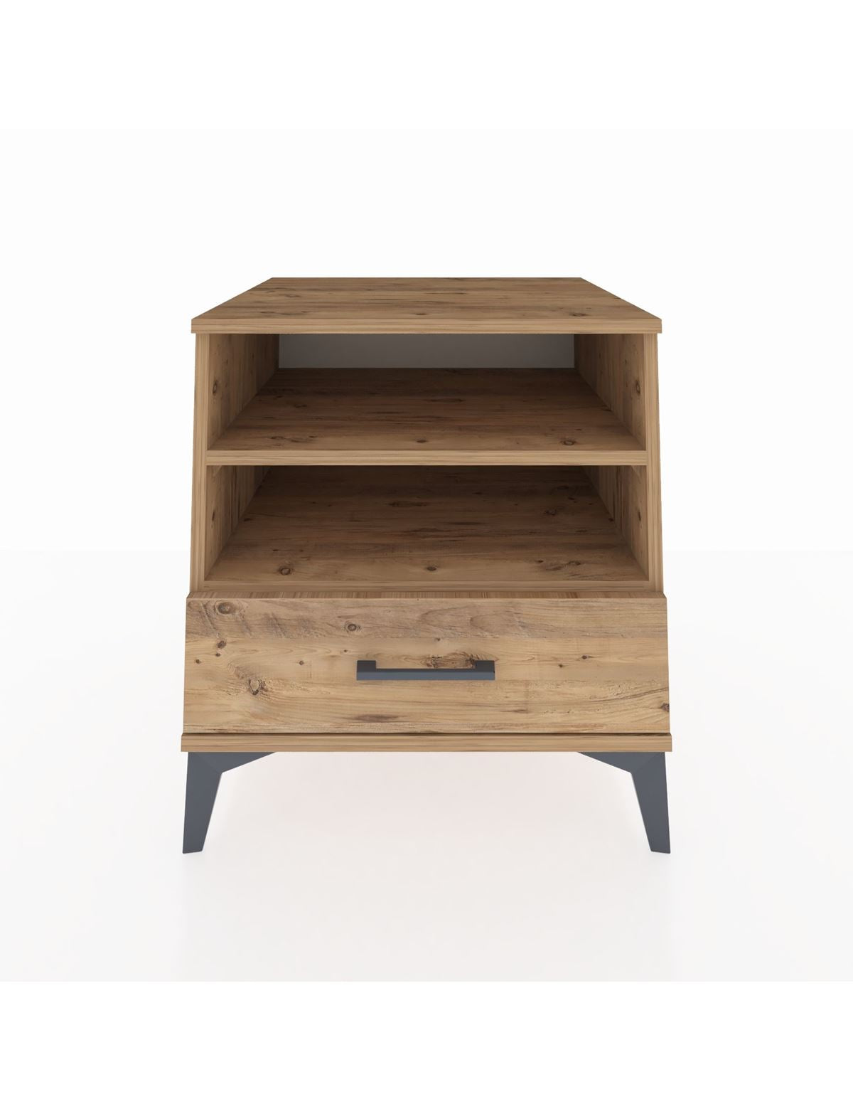 Kronos Komodin 2 Raflı Tek Çekmeceli 60x59x64 Çam-Çam