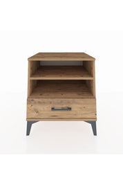 Kronos Komodin 2 Raflı Tek Çekmeceli 60x59x64 Çam-Çam