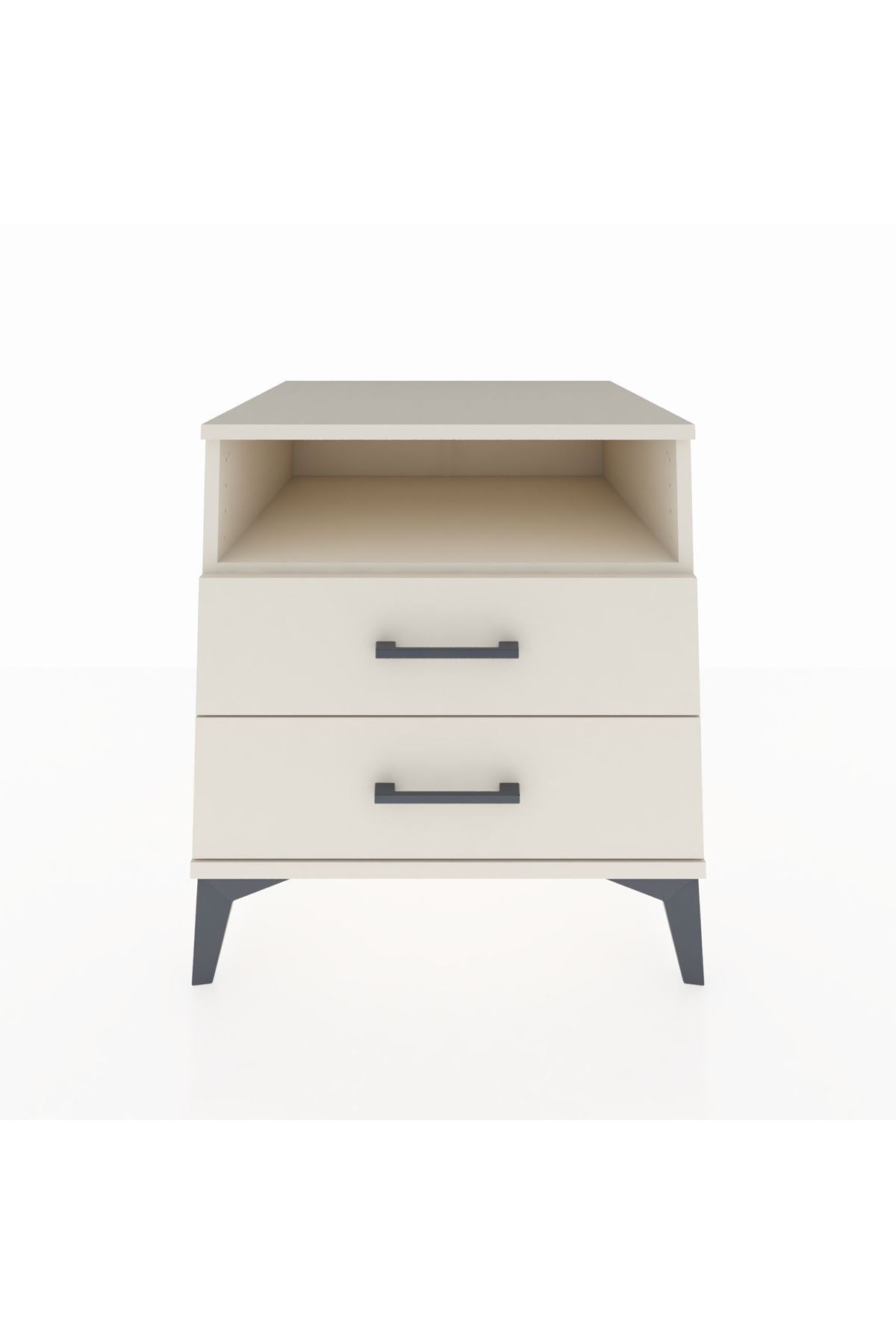 Kronos Komodin Tek Raflı 2 Çekmeceli 60x59x64 Aytaşı-Aytaşı