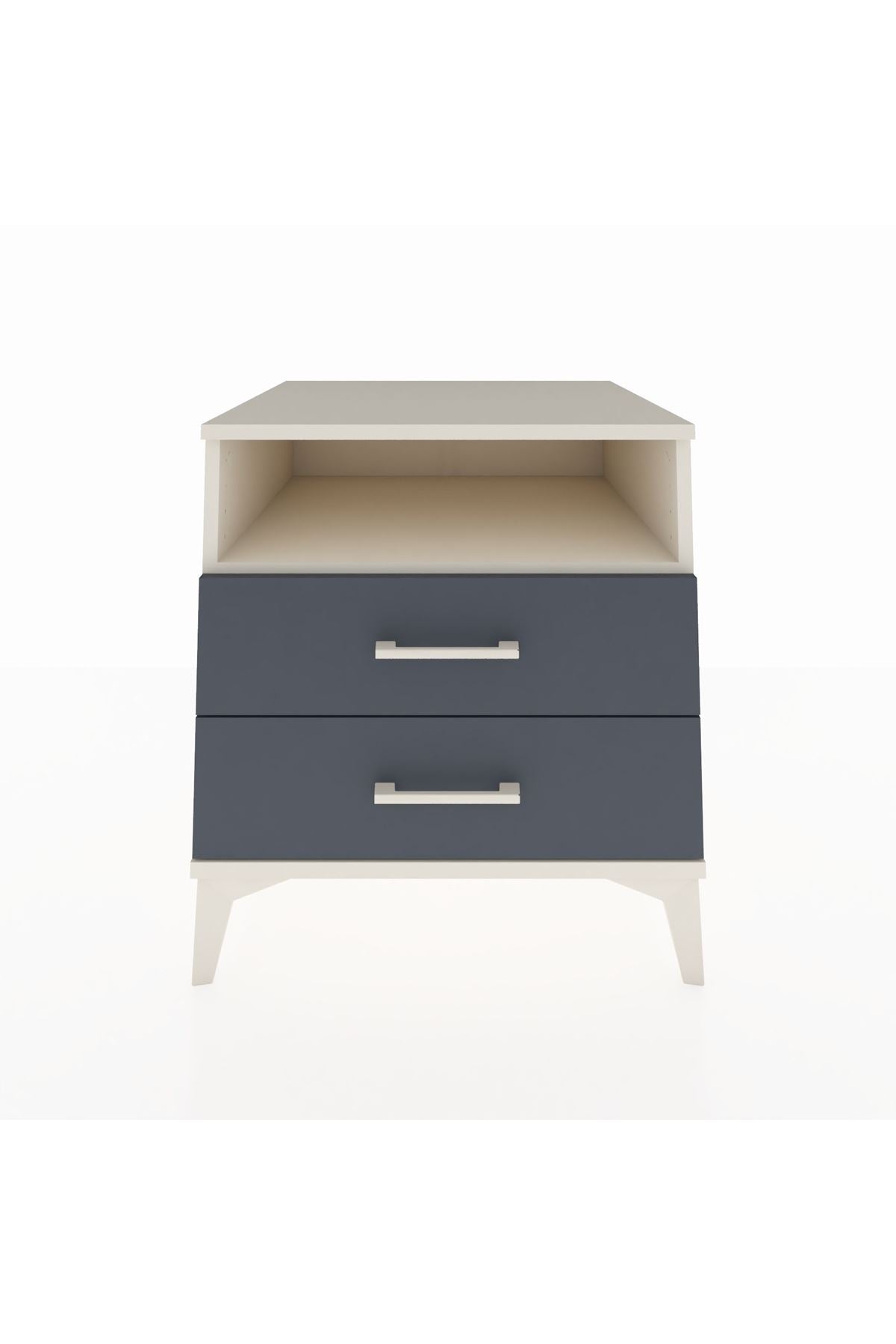 Kronos Komodin Tek Raflı 2 Çekmeceli 60x59x64 Aytaşı-Antrasit