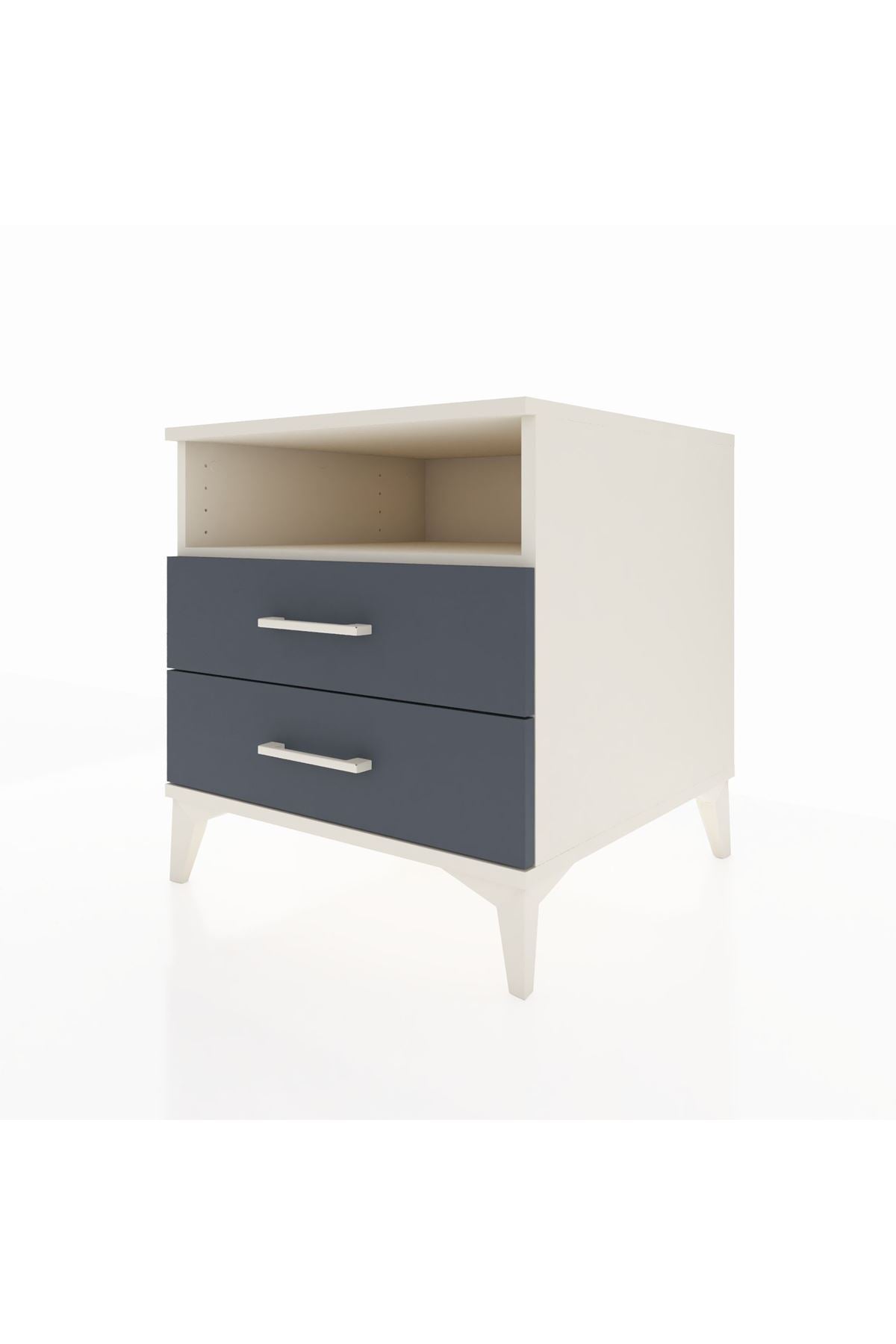 Kronos Komodin Tek Raflı 2 Çekmeceli 60x59x64 Aytaşı-Antrasit