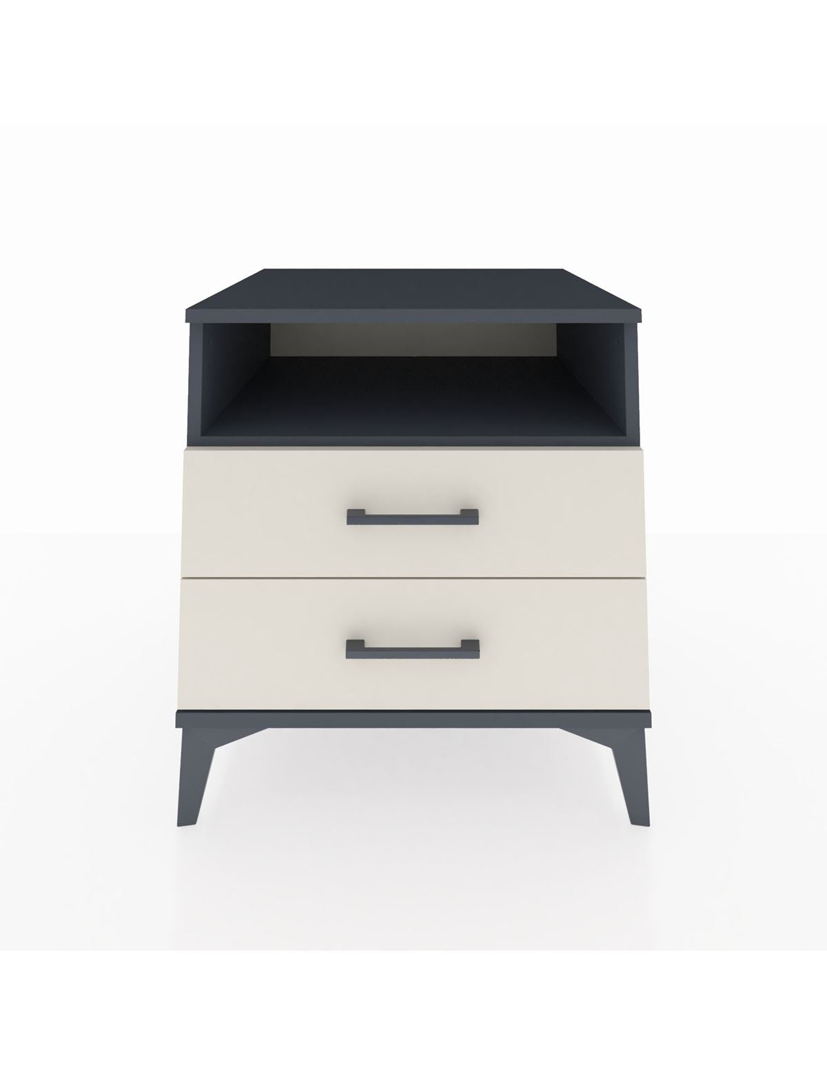 Kronos Komodin Tek Raflı 2 Çekmeceli 60x59x64 Antrasit-Aytaşı