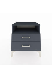 Kronos Komodin Tek Raflı 2 Çekmeceli 60x59x64 Antrasit-Antrasit