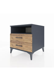 Kronos Komodin Tek Raflı 2 Çekmeceli 60x59x64 Antrasit-Çam