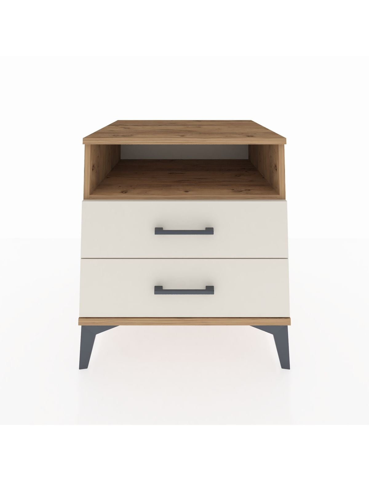 Kronos Komodin Tek Raflı 2 Çekmeceli 60x59x64 Çam-Aytaşı