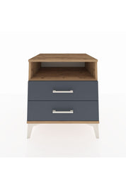 Kronos Komodin Tek Raflı 2 Çekmeceli 60x59x64 Çam-Antrasit