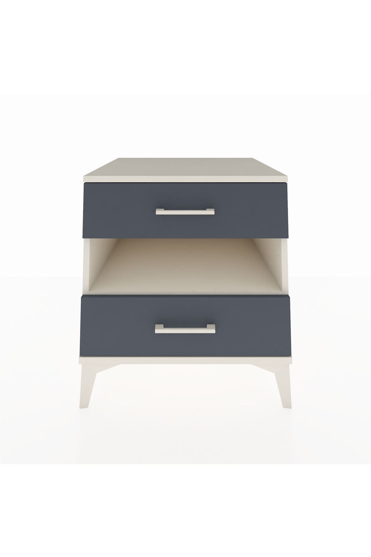 Kronos Komodin Tek Raflı 2 Çekmeceli 60x59x64 Aytaşı-Antrasit