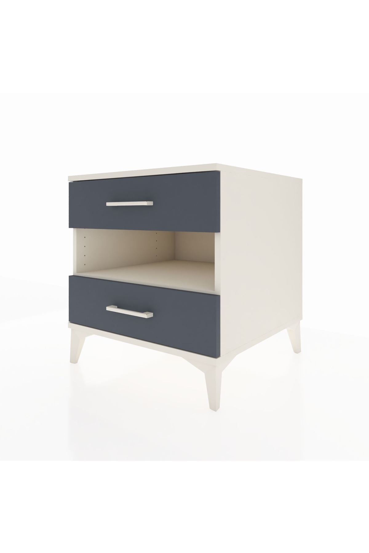 Kronos Komodin Tek Raflı 2 Çekmeceli 60x59x64 Aytaşı-Antrasit